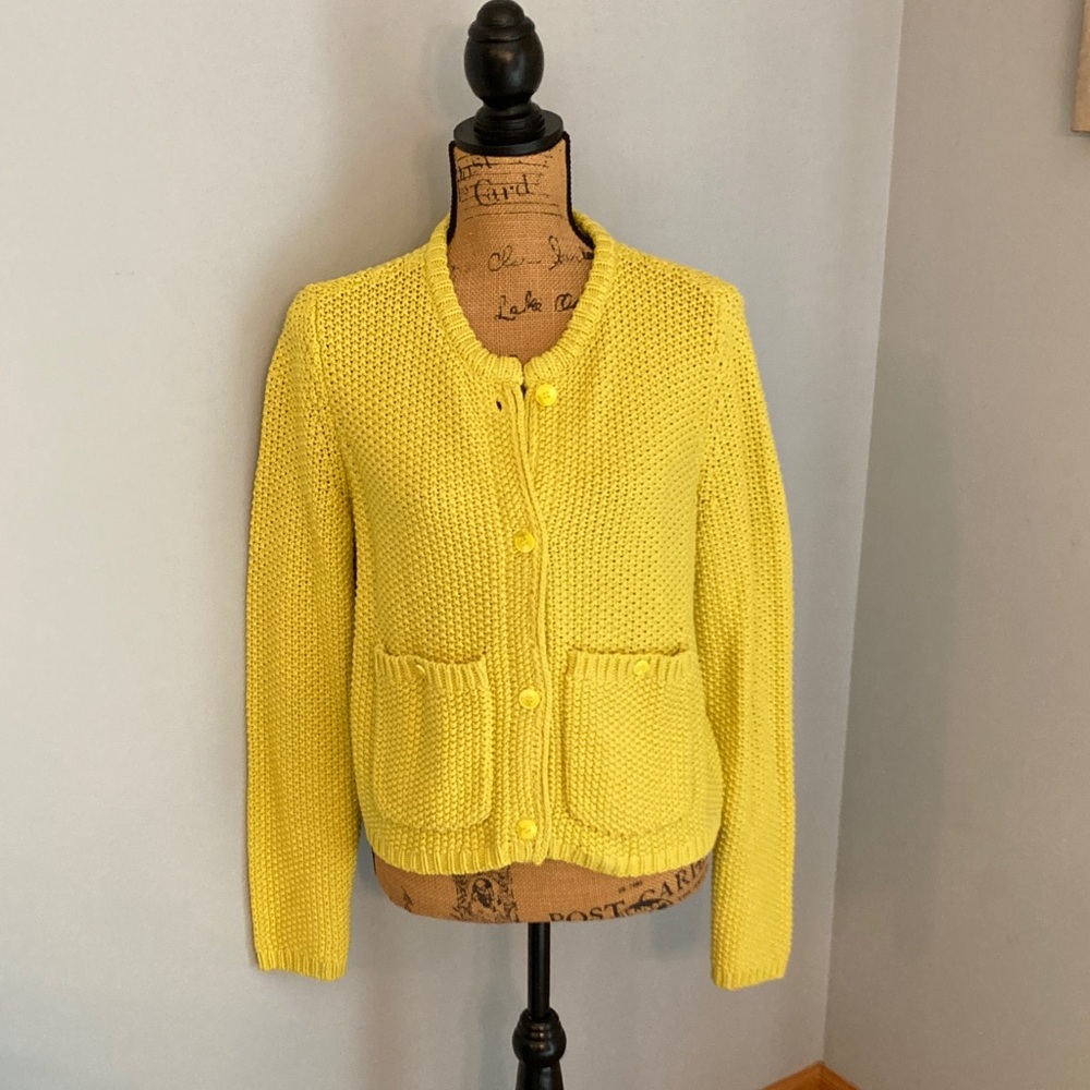 NWOT Splendid Andrea Yellow Cropped Cardigan Women Size M